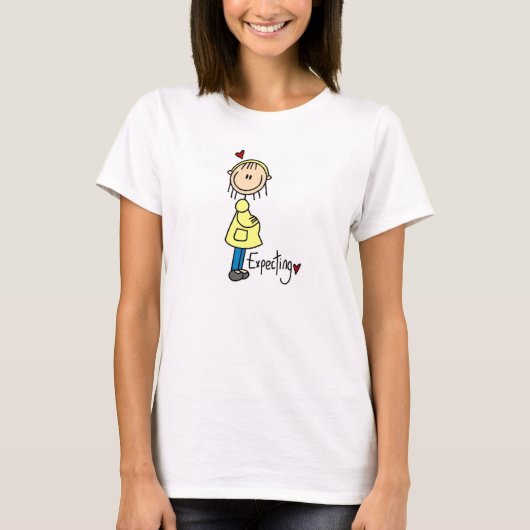 Stick Figuur Verwacht Baby T-shirt (Voorkant)