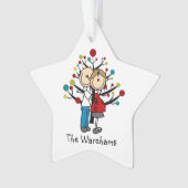 Stick Figuur verwachttant Couple Holiday Ornament (voorkant)