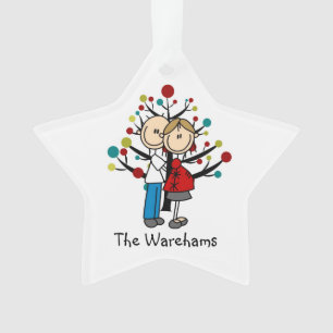 Stick Figuur verwachttant Couple Holiday Ornament