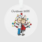 Stick Figuur verwachttant Couple Holiday Ornament (achterkant)