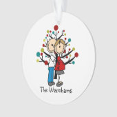 Stick Figuur verwachttant Couple Holiday Ornament (voorkant)