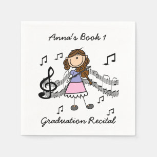 Stick figuur viool speler papier servetten