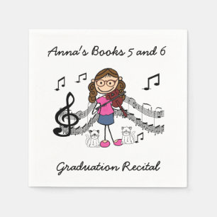 Stick figuur viool speler papier servetten