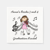 Stick figuur viool speler papier servetten (Voorkant)