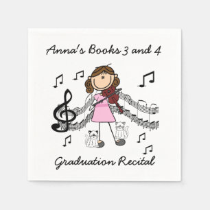 Stick figuur viool speler papier servetten