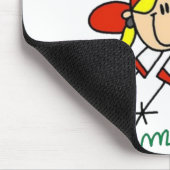 Stick Figuur voor Girl Baseball Player Muismat (Hoek)
