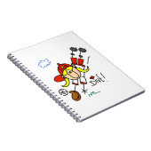 Stick Figuur voor Girl Baseball Player Notitieboek (Rechterzijde)