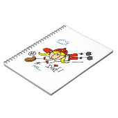 Stick Figuur voor Girl Baseball Player Notitieboek (Linkerzijde)