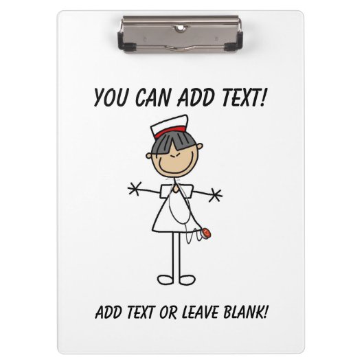 Stick figuur Vrouw Aziatische Verpleegster Custom  Klembord (Voorkant)