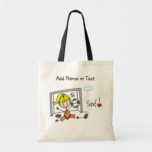 Stick Figuur Vrouw Soccer Goalie Bag Tote Bag (Voorkant)