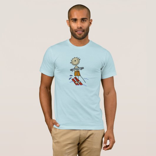 Stick Figuur water Skiing Tshirts (Voorkant volledig)