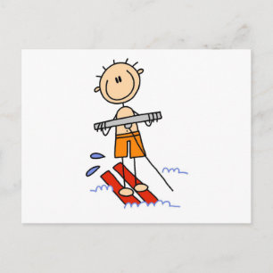 Stick Figuur water Skiing Tshirts en giften Briefkaart