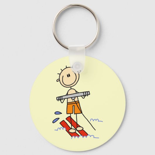 Stick Figuur water Skiing Tshirts en giften Sleutelhanger (Voorkant)