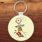 Stick Figuur water Skiing Tshirts en giften Sleutelhanger (Voorkant)