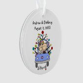 Stick Figuur Weddenschap Couple Cat Acrylic Orname Ornament (voorkant)