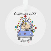 Stick Figuur Weddenschap Couple Cat Acrylic Orname Ornament (achterkant)