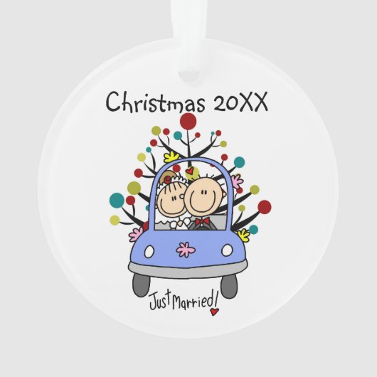 Stick Figuur Weddenschap Couple Cat Acrylic Orname Ornament (achterkant)