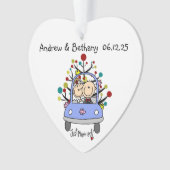 Stick Figuur Wedding Couple AcrylOrnament Ornament (voorkant)
