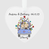 Stick Figuur Wedding Couple AcrylOrnament Ornament (voorkant)