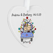 Stick Figuur Wedding Couple AcrylOrnament Ornament (voorkant)