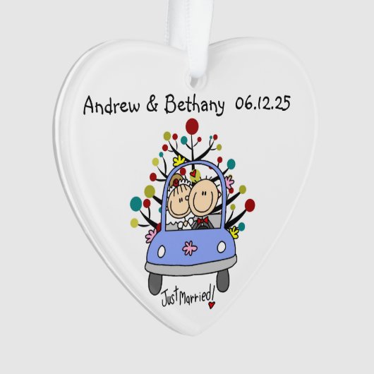 Stick Figuur Wedding Couple AcrylOrnament Ornament (voorkant)