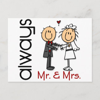 Stick Figuur Wedding Couple Mr & Mrs Altijd Briefkaart