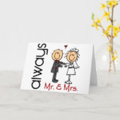 Stick Figuur Wedding Couple Mr & Mrs Altijd Kaart (Gele Bloem)