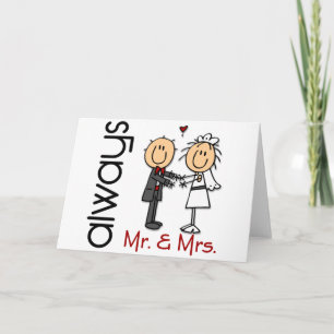 Stick Figuur Wedding Couple Mr. & Mrs Altijd Kaart