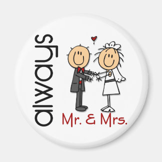 Stick Figuur Wedding Couple Mr & Mrs Altijd Magneet