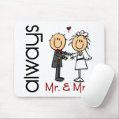Stick Figuur Wedding Couple Mr. & Mrs Altijd Muismat (Met muis)