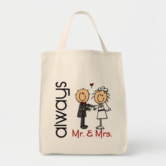 Stick Figuur Wedding Couple Mr. & Mrs Altijd Tote Bag (Voorkant)