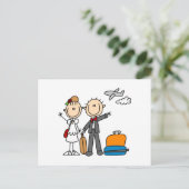 Stick Figuur Wedding Honeymoon T-shirts en cadeaut Briefkaart (Staand voorkant)