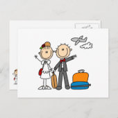 Stick Figuur Wedding Honeymoon T-shirts en cadeaut Briefkaart (Voorkant / Achterkant)