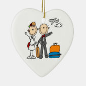 Stick Figuur Wedding Honeymoon T-shirts en cadeaut Keramisch Ornament (Rechts)