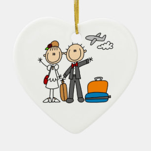 Stick Figuur Wedding Honeymoon T-shirts en cadeaut Keramisch Ornament
