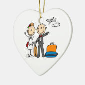 Stick Figuur Wedding Honeymoon T-shirts en cadeaut Keramisch Ornament (Links)