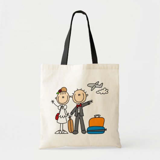 Stick Figuur Wedding Honeymoon T-shirts en cadeaut Tote Bag (Voorkant)