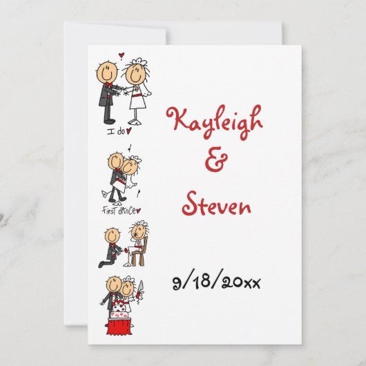 Stick Figuur Wedding Uitnodiging (Achterkant)