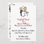 Stick Figuur Wedding Uitnodiging (Voorkant / Achterkant)