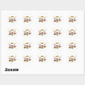 Stick figuur zak race ronde sticker (Vel)