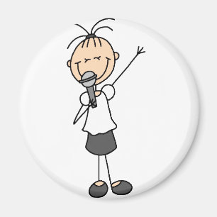 Stick figuur zanger magneet