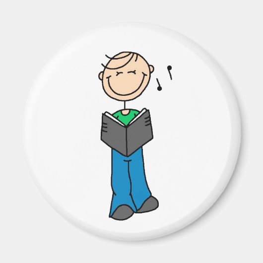 Stick figuur zingen magneet (Voorkant)