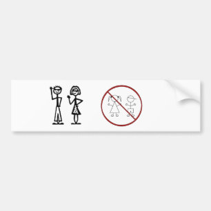Stick figuurfamilie (geen kinderen) bumpersticker