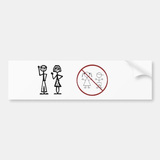 Stick figuurfamilie (geen kinderen) bumpersticker (Voorkant)