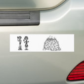 Stick figuurfamilie (geen kinderen) bumpersticker (Op auto)