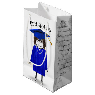 Stick Girl Afstuderen met Blue Pet en Diploma Klein Cadeauzakje