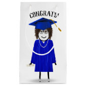 Stick Girl Afstuderen met Blue Pet en Diploma Klein Cadeauzakje (Voorkant)