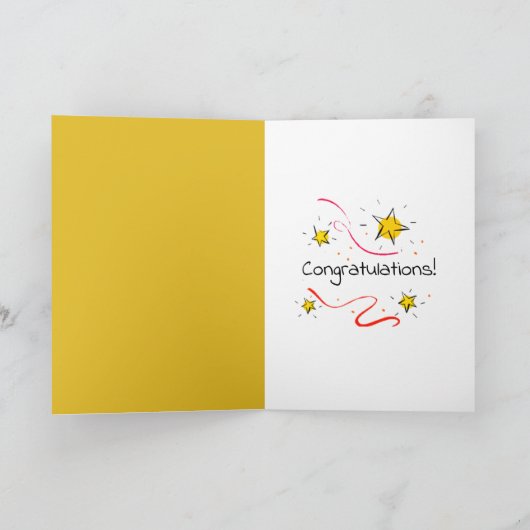 Stick Girl Afstuderen met Diploma Kaart (Binnen)