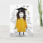 Stick Girl Afstuderen met Diploma Kaart (Voorkant)