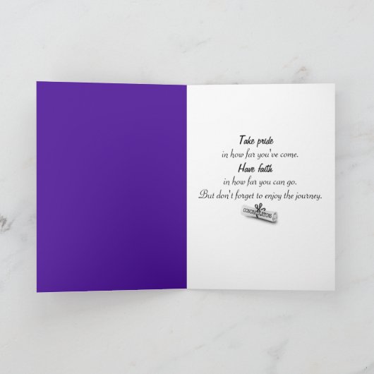 Stick Girl Afstuderen met Hair en Diploma Kaart (Binnen)